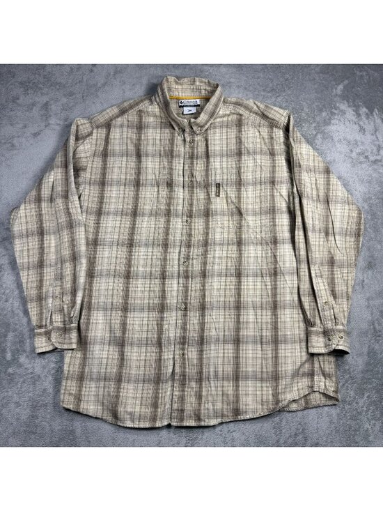 Columbia Sportswear Company Other - Columbia Brown Plaid Button Down Shirt Mens 2XL Tall Grunge Casual Cotton